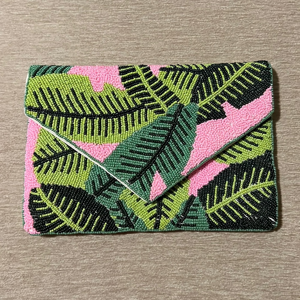 Tropical Beaded Crossbody Bag